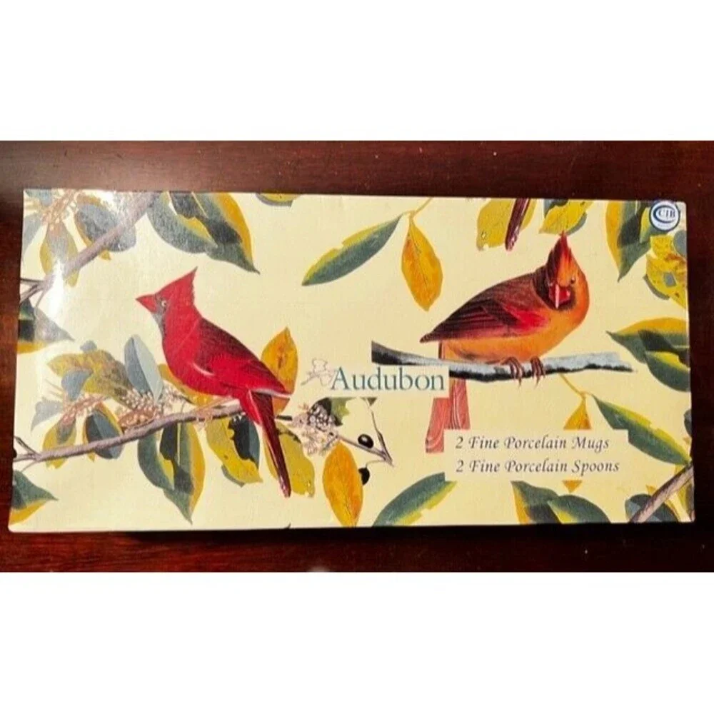 National Audubon Society Northern Cardinal Mug and Spoon Sets Godinger & Co